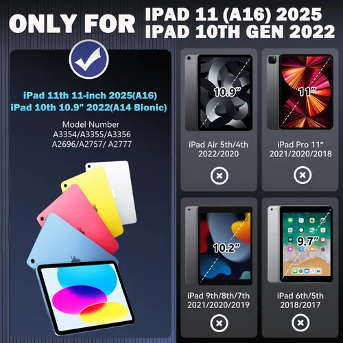 Vista 2 de Grifobes Funda para iPad A16 de 11ª Generación de 11 pulgadas 2025 / Funda para iPad de 10ª Generación de 10.9 pulgadas 2022, Funda Resistente