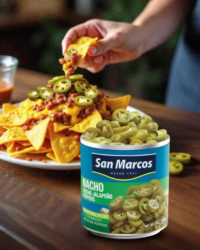 Vista 3 de 2 pimientos de jalapeño enteros San Marcos de 26 onzas y 2 chilpotle en salsa Adobo de San Marcos, 7.5 onzas