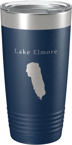 Vista 8 de Lake Elmore Map Tumbler Travel Mug Insulated Laser Engraved Coffee Cup Vermont 20 oz Black