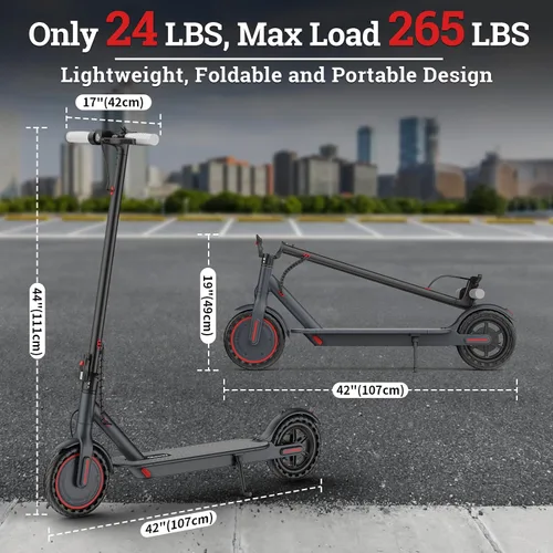 Vista 8 de Qlaway Electric Scooter for Adults, 350W/500W Motor, Up to 22 Miles Long Range, 8.5" /10" Solid Tires, 265 lbs Load Capacity, Foldable Commuting