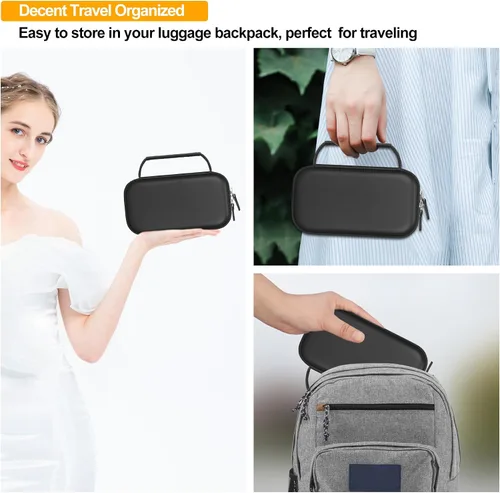 Vista 6 de Elonbo Estuche de transporte para inhalador de asma, espaciador de inhalador para niños y adultos, máscaras, soporte para inhalador, bolsa Negro