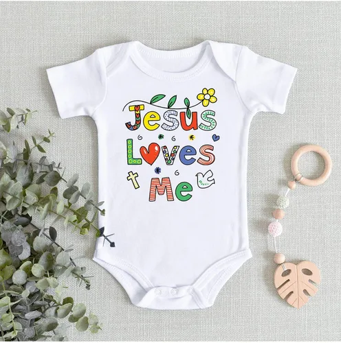 Vista 5 de TripleBDesigns Jesus Loves Me Christian Bautism Religious - Body para bebé recién nacido