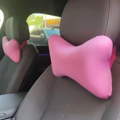 Vista 12 de Tianmei 2 piezas de espuma viscoelástica de color liso para reposacabezas de automóvil, asiento de vehículo, almohadilla de alivio de almohada Gris