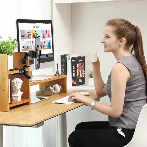 Vista 4 de Mippko Soporte de teléfono con abrazadera para cabeza de guitarra, escritorio, mesa, vidrio, deflector, caballete, soporte de teléfono de cabeza