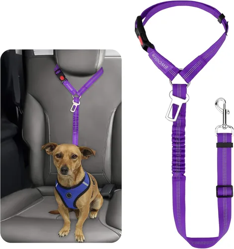 Vista 17 de BWOGUE Arnés de cinturón de seguridad para mascotas, cinturón de seguridad ajustable para reposacabezas de coche, arnés de cinturón de seguridad