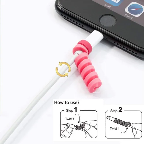 Vista 3 de 36 piezas de protectores de cable para iPhone iPad, protectores de extremo de cable con 2 clips de cable de escritorio, VIWIEU protector de cable