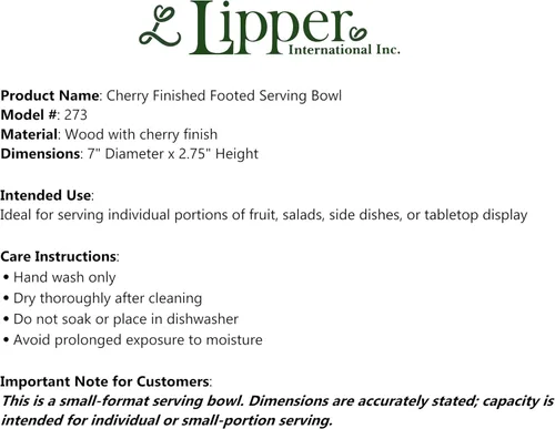 Vista 3 de Lipper International 274 - Ensaladera con pie, color cereza, Tazón, S