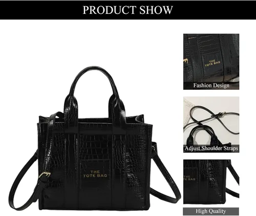 Vista 5 de JQAliMOVV The Tote Bag - Bolso de cuero para mujer, bolso de mano de diseñador con asa superior, bolsos cruzados para trabajo y viajes
