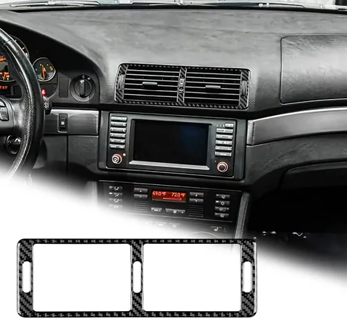 Vista 13 de AIRSPEED Para BMW M5 E39 Cubierta del marco de la caja del reposabrazos de la consola central, calcomanía de fibra de carbono accesorios interiores