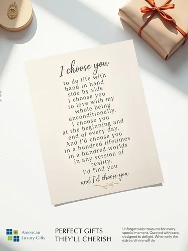 Vista 7 de AMERICAN LUXURY GIFTS I Choose You Arte de Pared 8x10 Sin Marco Impreso Poético Romántico para Regalo de Aniversario, Boda o Día de San Valentín