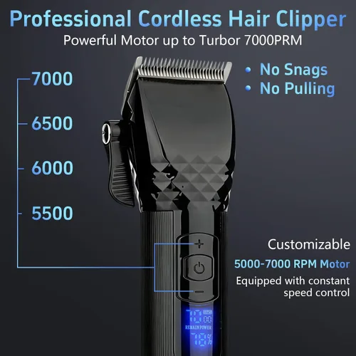 Vista 2 de Soonsell Cortapelos para hombres, juego de cortapelos y recortadora de peluquería profesional, cortadora de pelo inalámbrica para peluquero, juego