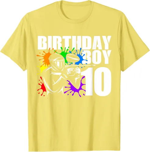 Vista 22 de Camiseta de 10 años de antigüedad, fiesta de cumpleaños para niños, Negro, S