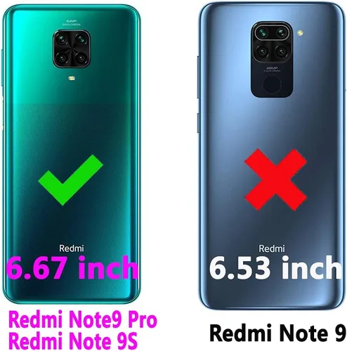 Vista 2 de Compatible con Xiaomi Redmi Note 9 Pro/Note 9s/Note9 Pro Max/Poco M2 Pro Wallet Case Funda de cuero Flip Cover Titular de la tarjeta Fundas de Azul