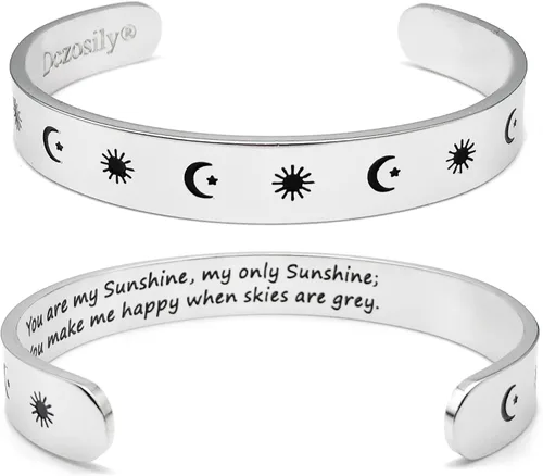 Vista 94 de Pulseras inspiradoras para mujer, joyería de acero inoxidable, con refranes, pulsera motivacional con mensaje oculto, pulseras grabadas para mejor