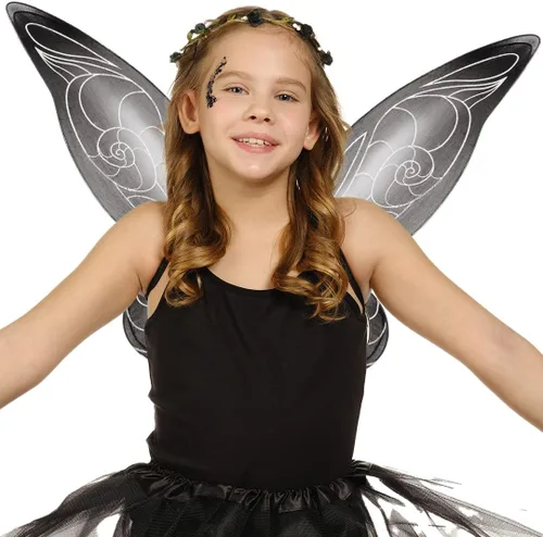 Vista 7 de Funcredible Alas de hada, corona y purpurina, accesorios de disfraz de hada, disfraz de mariposa, disfraces de Halloween para mujer