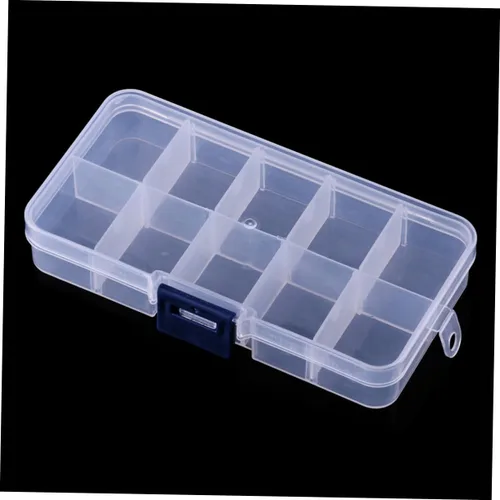 Vista 4 de EXCEART 5PCS 10 Caja de joyería transparente Contenedor de almacenamiento de joyas Recipiente de cuentas ajustables Contenedor de joyería