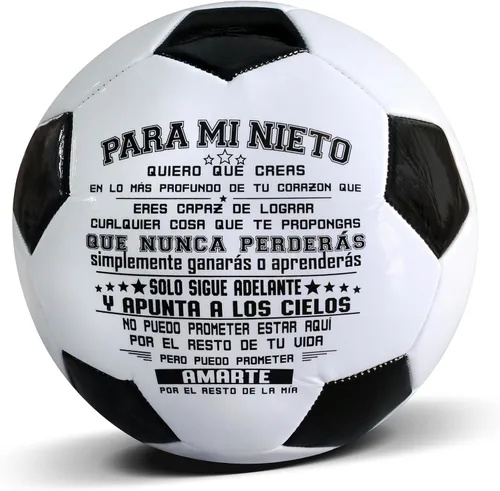 Vista 9 de Balón de fútbol tradicional tamaño 5, regalos para hija, hijo, nieto, regalos de fútbol inspiradores personalizados y atractivos
