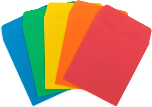 Vista 17 de Hygloss Products, sobres para tarjetas de biblioteca, no adhesivos, 3,5 x 4,875 pulgadas, (10 assorted colors) N/A