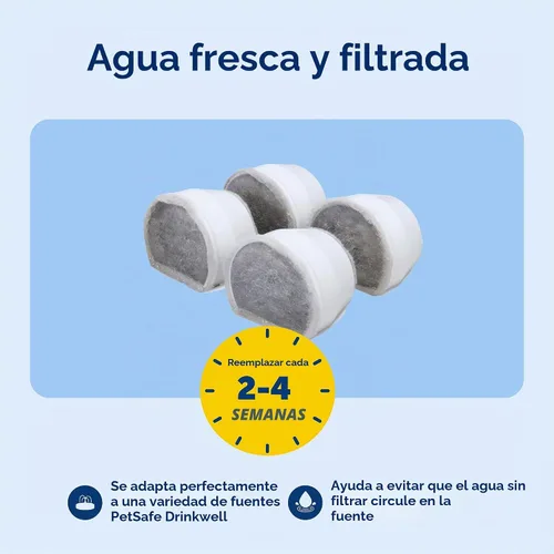 Vista 3 de PetSafe Drinkwell Avalon & Pagoda Fountain Filtros de Carbón Activado - Mejor Opción de Hidratación - Pureza Duradera - Bebida Sin Olores