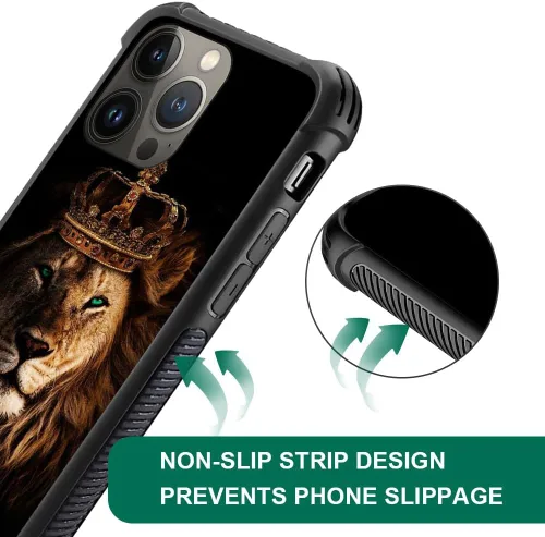 Vista 2 de DAIZAG Funda compatible con iPhone 15 Pro Max, corona con león con protección contra golpes y arañazos para iPhone 15 Pro Max (6.7 pulgadas)