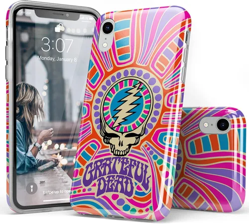 Vista 4 de Funda para iPhone XR de Casely Arte del Caos Funda con Cráneo de Grateful Dead Clásico/Funda para XR GD1E