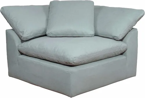 Vista 4 de Sunset Trading Cloud Puff - Sofá modular en forma de L de 4 piezas de 132 pulgadas de ancho Tela de rendimiento resistente a las manchas Azul