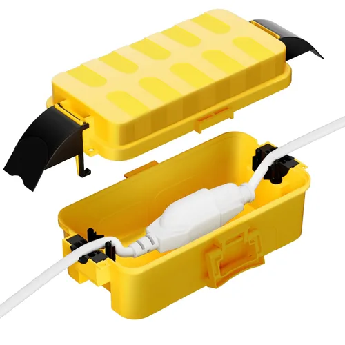 Vista 25 de IP55 Pequeña caja eléctrica al aire libre impermeable, para regleta Inner 5.9 x 3.2 x 1.8inch, Extension Cord Cover with Detachable Awning Covers