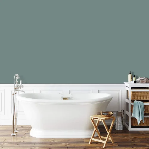 Vista 4 de Prestige Paints - Pintura exterior e imprimación en uno, 1 galón, plano, compatibilidad comparable con el color menta «Whipped Mint» de Behr