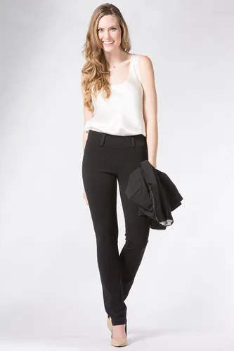 Vista 6 de Fishers Finery Ecofabric Ponte - Pantalones de vestir elásticos y rectos para mujer