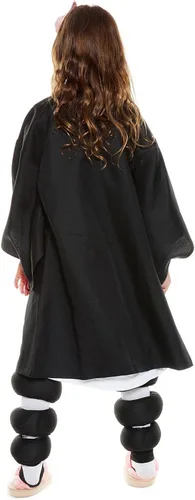 Vista 4 de Kamado Nezuko - Trajes de capa tipo kimono capa para niños disfraz de Halloween cárdigan trajes de cosplay