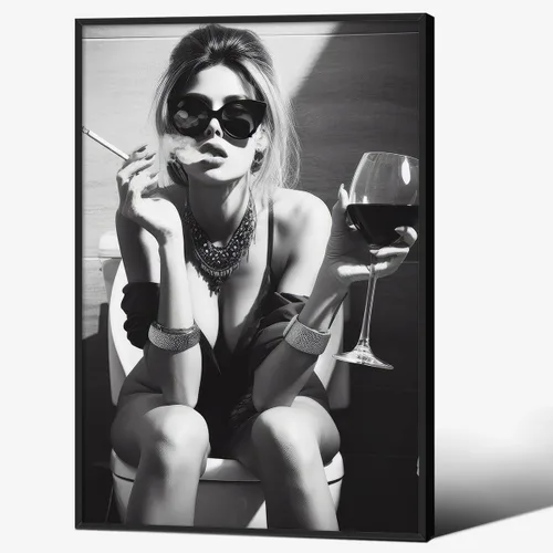 Vista 39 de WBSTGUE Arte retro divertido para pared de baño, letrero de reglas de baño, póster minimalista en blanco y negro, impresiones en lienzo