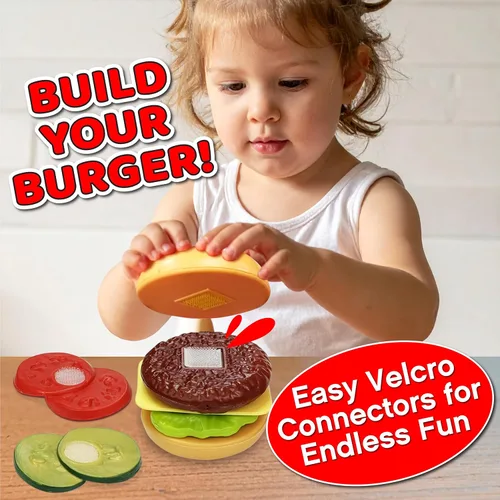 Vista 3 de Small World Toys Living - Build-A-Burger - Juego de 8 piezas