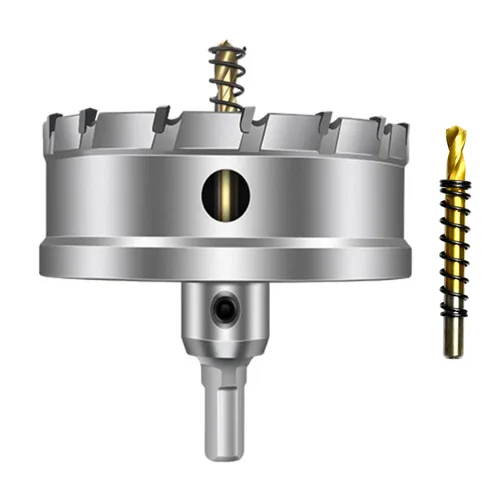 Vista 17 de ASNOMY Broca de sierra perforadora con punta de carburo de tungsteno para metal duro, cortador de sierra de agujero T.C.T de 1/2 pulgada con 2