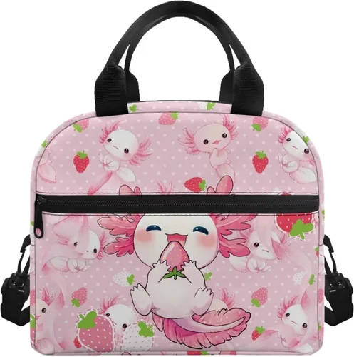 Vista 27 de doginthehole Bolsa de almuerzo de noche estrellada para mujeres y niñas, bolsa de almuerzo con correa ajustable para el hombro con estampado
