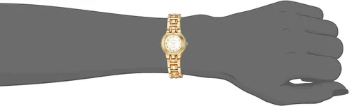 Vista 2 de TIMETECH Reloj de vestir de pulsera de eslabones de pantera chapado en oro para mujer con esfera blanca, Blanco, Movimiento de cuarzo