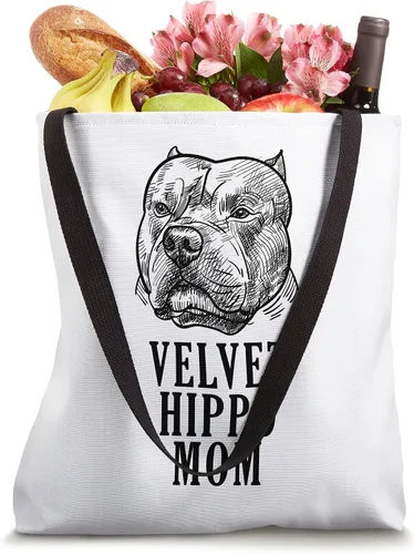 Vista 4 de Bolsa de mano de terciopelo Hippo mamá Pitbull perro propietario American Bully Pitbull