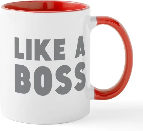 Vista 28 de CafePress – como un Boss Taza – El único Taza de café, taza de café, S, Blanco