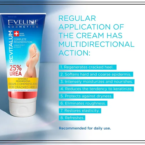 Vista 4 de Eveline Revitalum Crema para Pies Regeneradora 8 En 1 Urea 25% 3.5oz