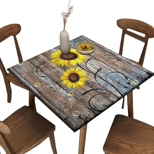 Vista 21 de Mantel redondo ajustable con borde elástico floral azul, mantel con borde elástico de estilo floral pastoral, almohadilla de mesa de poliéster