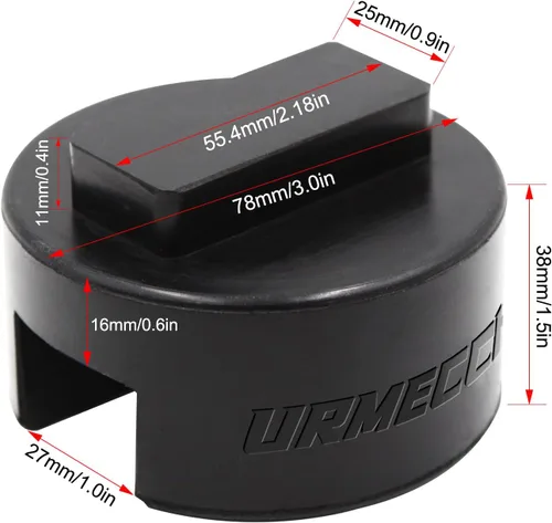 Vista 10 de Adaptador Universal para Gato BMW y Mini - Protector de Riel del Bastidor con Almohadilla de Gato Cuadrada de Goma Ranurada de Poliuretano
