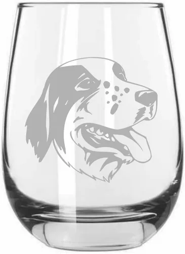 Vista 194 de Shar Pei (chino) - Vaso de vino sin tallo grabado para perro, 15.25 onzas