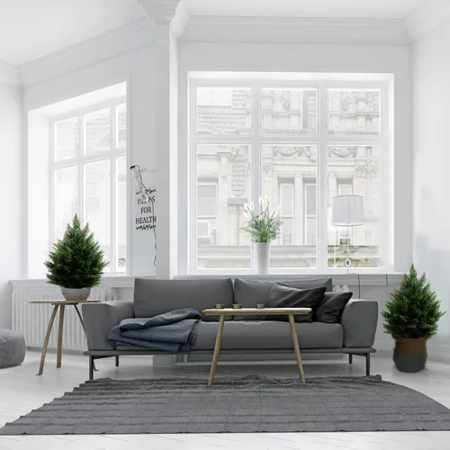 Vista 5 de Árbol topiario artificial de 2 pies, hermosos pinos de cedro sintético, árboles de Navidad, con clasificación UV, arbustos falsos para porche