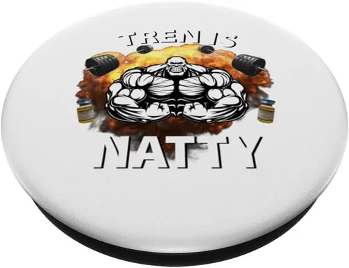Vista 2 de Tren Is Natty Funny Bodybuilding Design Gym Workout Muscular PopSockets Swappable PopGrip