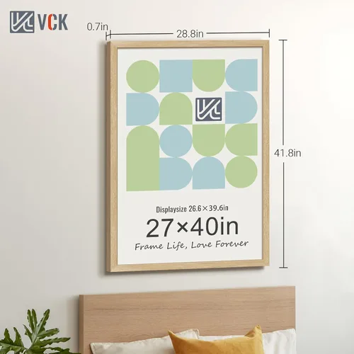 Vista 67 de VCK Marcos para póster de madera maciza de 22.375 x 34 pulgadas, marco de fotos A1 negro con montaje en pared, paquete de 3