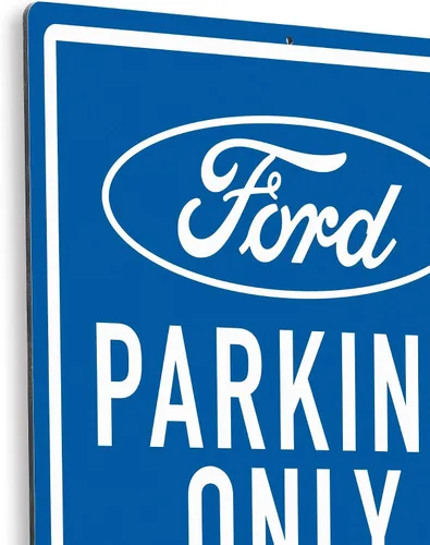 Vista 68 de Ford Logo Evolution - Letrero de metal vertical en relieve – Letrero vintage de Ford para garaje o cueva de hombre