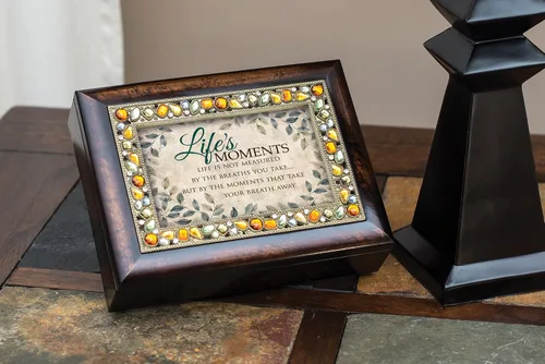 Vista 4 de Cottage Garden Caja de música Life Measured by Moments Amber Earth Tone Jewelry Plays Wonderful World