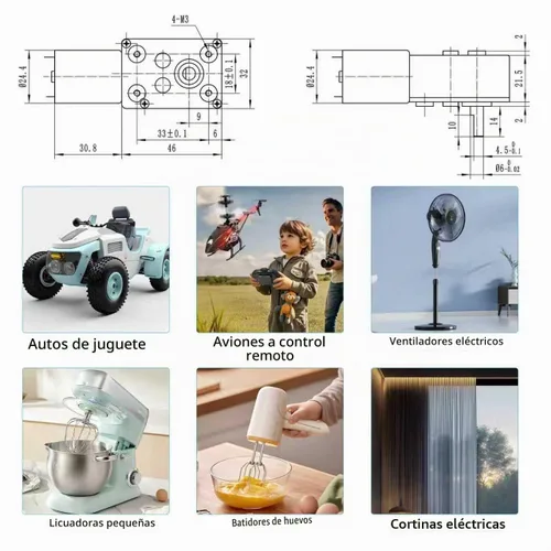 Vista 5 de DC 12V 25RPM 4.4 lbs.cm 0.236 in Ejes individuales Motor de engranaje helicoidal reversible con cable, motor de reducción de velocidad de alto par