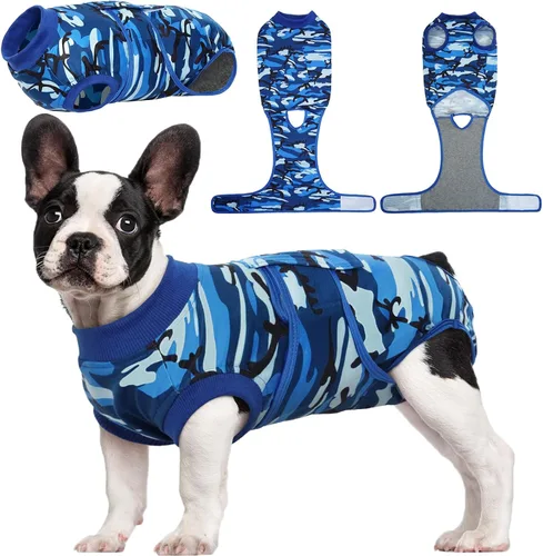 Vista 10 de Kuoser - Traje de recuperación posterior a la cirugía para perros y gatos, camisa profesional y vendaje de heridas abdominales, reemplaza collar