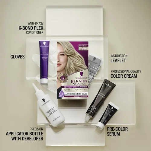 Vista 60 de Schwarzkopf Keratin - Tinte para el cabello rubio, 7.0 rubio ceniza oscuro, coloración permanente de calidad profesional, sistema de refuerzo