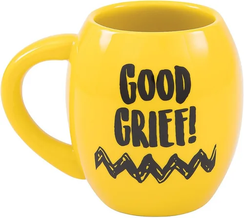 Vista 2 de Vandor Peanuts Charlie Brown - Taza ovalada de cerámica de 18 onzas